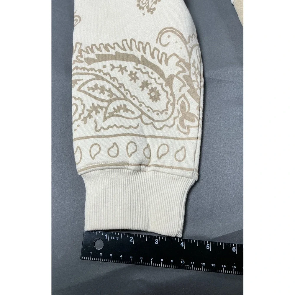 Dogg Supply by Snoop Dogg Mens Cream Tan Paisley Bandana Logo Hoodie Large - Picture 6 of 10